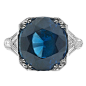 Art Deco 7 ct blue sapphire and diamond ring, circa 1930