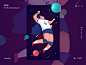 Volleyball player web ui design illustration flat