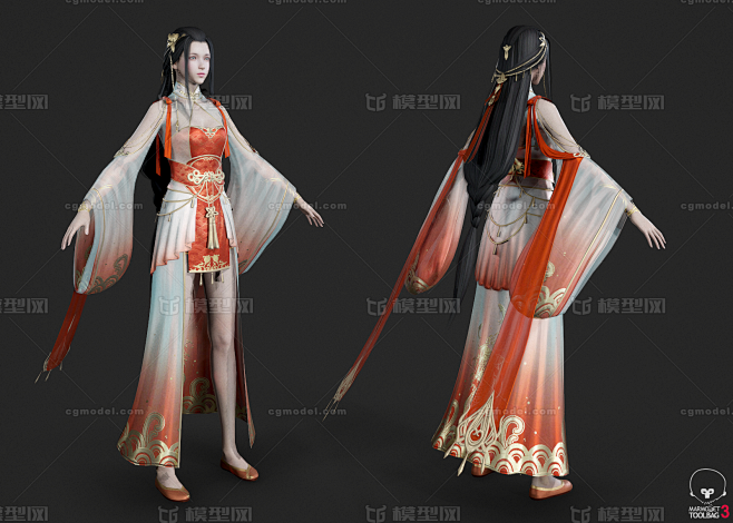 PBR 汉服美女 古装 古代美人 御姐 小姐姐 武侠风 武林人物 女侠剑侠大侠侠客古风大家闺秀-CG模型网（cgmodel)-三维设计师交流 ...