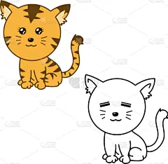 乱画,猫,可爱的,华丽的,哺乳纲,动物,艺术品,儿童,童年,问候