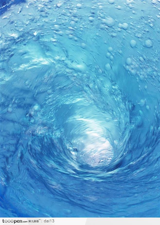 水精灵-蓝色漩涡中的气泡