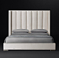 Vertical Channel Shelter Fabric Platform Bed | RH Modern: 