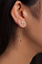 Rue Gembon Bahia Gold Star Motif Chain Delicate Earjacket: 