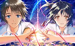 动漫 - 你的名字。  Mitsuha Miyamizu Taki Tachibana Kimi No Na Wa. 壁纸
