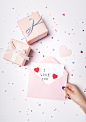 Photography Of Gift Boxes And 'I Love You' Message In The Letter