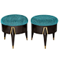 1950s Mexican Modern Eugenio Escudero Upholstered Stools | From a unique collection of antique and modern stools at https://www.1stdibs.com/furniture/seating/stools/: 