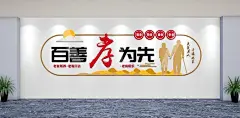 创意百善孝为先传统美德文化墙