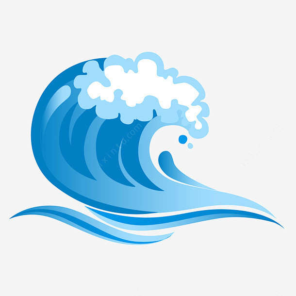 手绘蓝色矢量浪花png免抠素材_新图网 https://ixintu.com 矢量 手绘 蓝色 浪花 涌起 创意 时尚 卡通 免扣Png