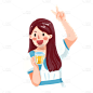 卡通感青年节女生元素贴纸