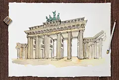 40个世界著名古迹水彩插画欣赏