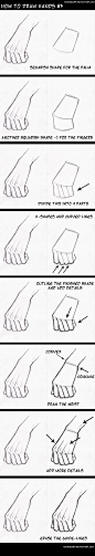 how to draw hands3  如何画手