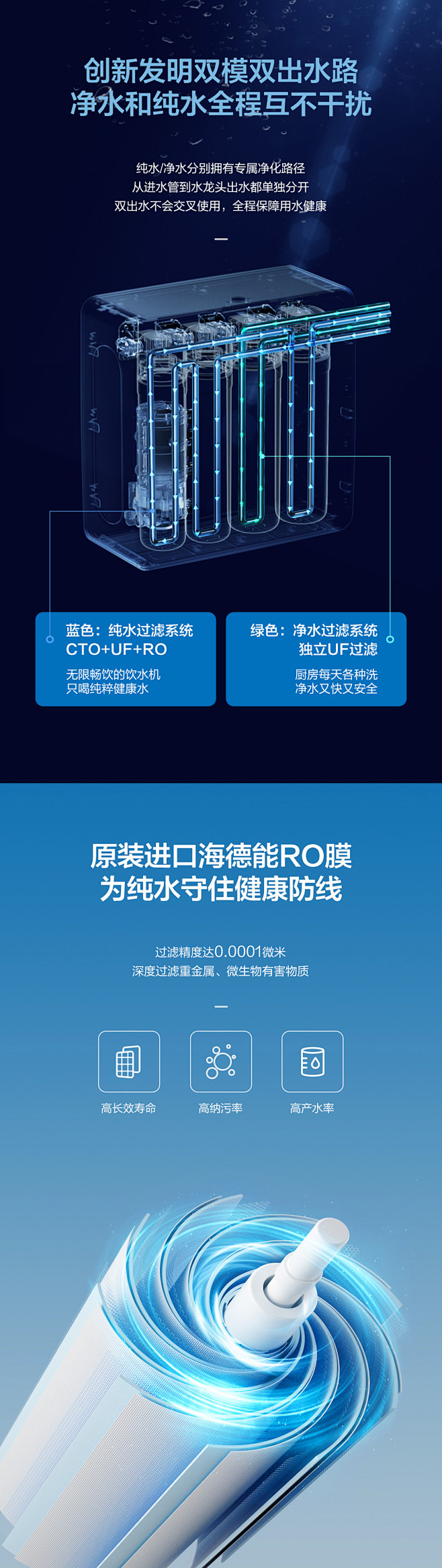 老板J330反渗透净水器600G滤芯净水...