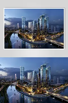 AI数字艺术房地产城市航拍摄影图-众图网