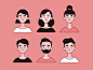 People Avatars avatar icons avatars woman men vector character concept illustration flat designs flat design