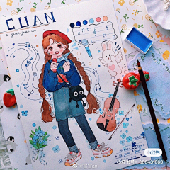 千寻翼采集到少女系水彩插画