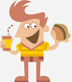 用餐人物免抠素材_新图网 https://ixintu.com 吃东西 吃饭 手绘 男人 食物