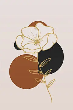 图源免费EPS |用于印刷和数字目的的审美抽象波西米亚女性艺术。抽象植物墙艺术装饰。波西米亚花卉墙装饰可打印海报。花卉墙艺术家居装饰海报