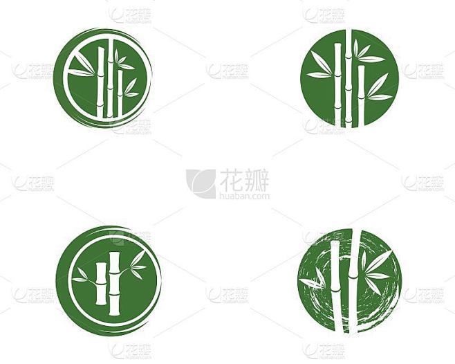 竹矢量图标插图