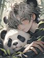 Midjourney｜熊猫和少年