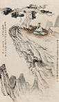 晚年唯好静，万事不关心。自顾无长策，空知返旧林。松风吹解带，山月照弹琴。君问穷通理，渔歌入浦深。——唐·王维《酬张少府》
【图：张大千】