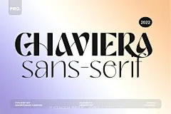 6款Chaviera时尚优雅经典女性品牌logo海报杂志标题英文字体家族图片