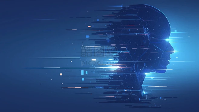 科技感数字人像人工智能背景图