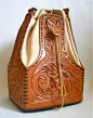 40s handbag vintage handbag tooled leather bag