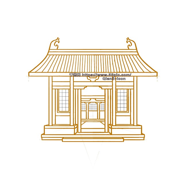 古建筑线稿