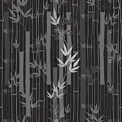 无缝竹模式。黑白矢量插图。