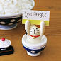 日式Zakka杂货 decole 碗中三毛猫名片夹便签夹留言夹和风摆件-淘宝网