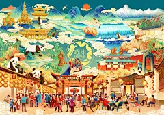 【印象成都】蜀味腊味年货包装插画 - 简爱手绘 - 原创作品 - 视觉中国(shijueME)