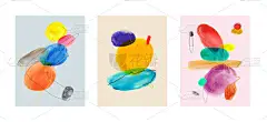 一套富有创意的简约手绘插图，用于墙面装饰、明信片或小册子、横幅、贺卡、海报或印刷品。矢量图解。因白人