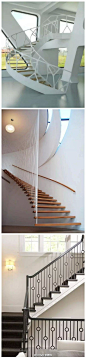 【线条美】楼梯扶手的N种造型设计。