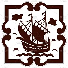 传统,有帆船,镶嵌图案,华丽的,帆,几何形状,游艇,壁纸,船,复古