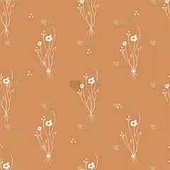 矢量插图。花卉无缝模式。一束野花。手绘的花田。简单的花。