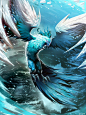 Ice Phoenix by GENZOMAN cold elemental bird monster beast creature animal | Create your own roleplaying game material w/ RPG Bard: www.rpgbard.com | Writing inspiration for Dungeons and Dragons DND D&D Pathfinder PFRPG Warhammer 40k Star Wars Shadowru