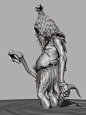 Vodyanik, Dmitry Osipenko : Steve Prescott  concept art.

Vodyanik is a water spirit in Slavik mythology described as resembling a creepy old man with a fat belly, a hat made out of reeds, and a skirt made out of rushes.

Vodyanik can be either a malevole