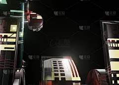 3d渲染的未来机械战斗机车辆在黑暗的背景