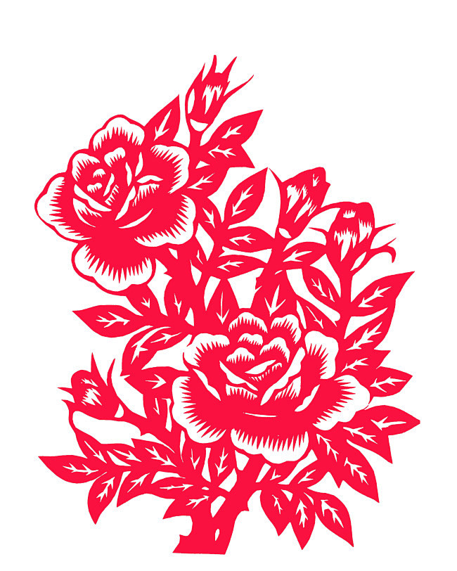 学剪玫瑰花剪纸用吸管折玫瑰花图解