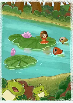 拇指姑娘 上海插画 中国手绘网