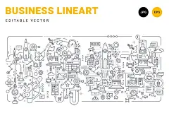 时尚高端简约多用途高科技矢量插画集合