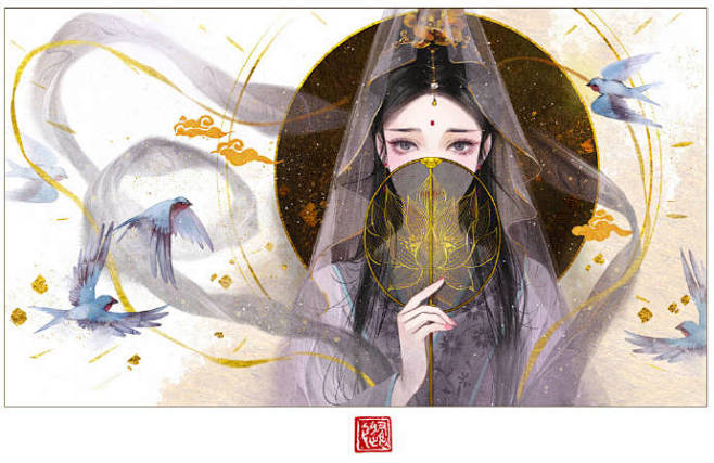 这组古风美女图真的太仙了图|@养猫画画的...