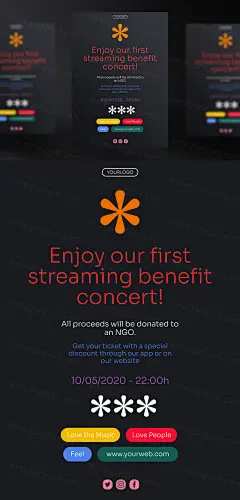 艺术家音乐流媒体Ins新媒体推广海报PSD模板 Music streaming platform template :  