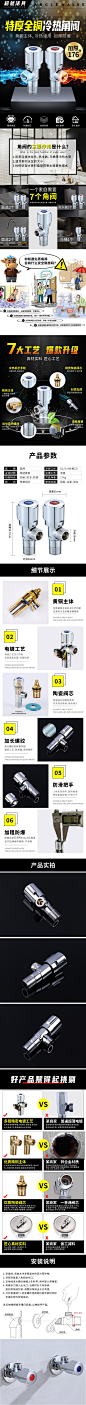 工业机械简约淘宝家装角阀简约黑色详情页