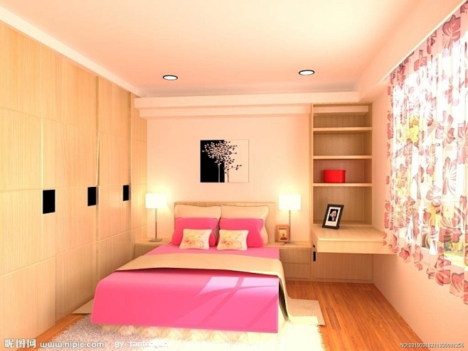 粉色卧室设计图