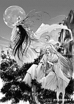 绝美手绘人物黑白线条插画欣赏