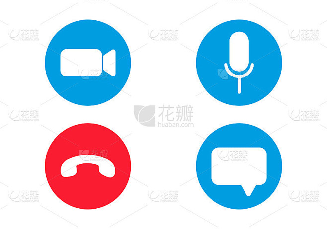 视频通话图标集。矢量图
