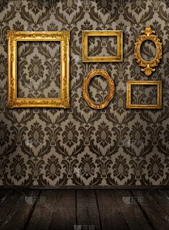 围墙,巴洛克风格,相框,墙,边框,悬挂的,绘画艺术品,金色,垂直画幅,留白