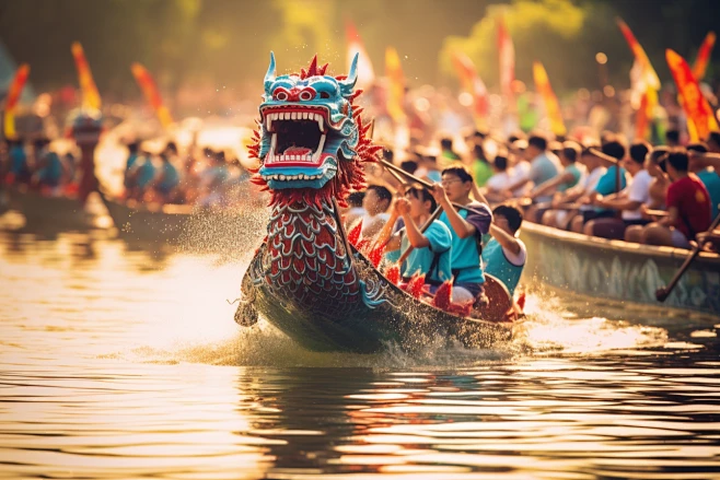 端午划龙舟高清比赛摄影图-花瓣网