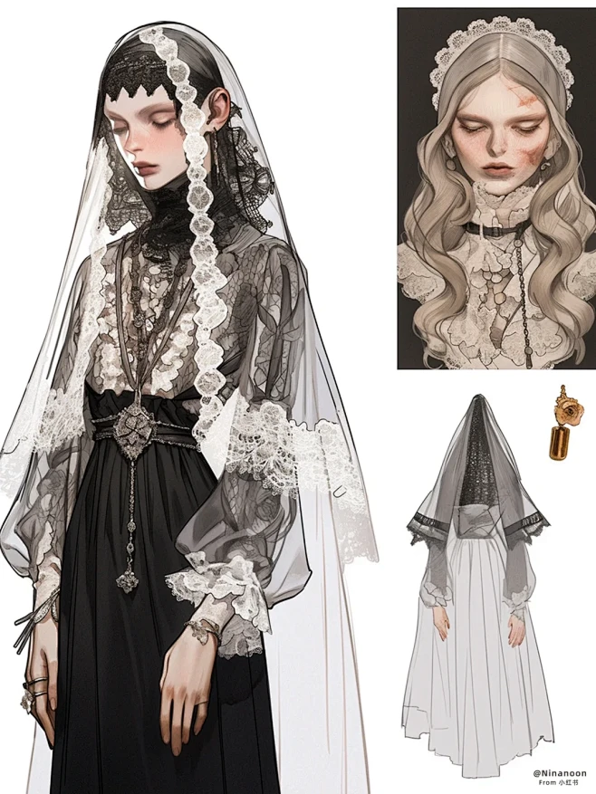 圣洁悼歌 | 角色设计 | 服设插画